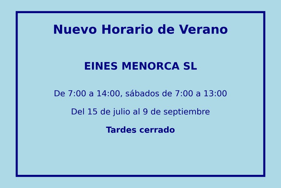 HORARIO DE VERANO